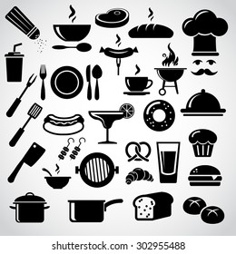 Restaurant Icon Set Vector Art Stock Vector Royalty Free Shutterstock