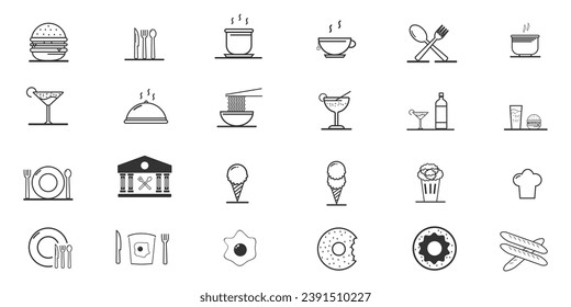 Restaurant icon set, vector eps 10 design, for graphic and digital needs.