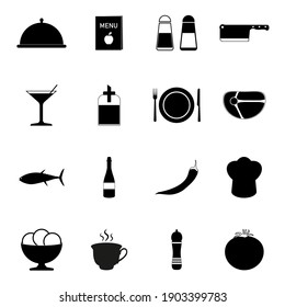 Conjunto de iconos del restaurante. Ilustración del vector