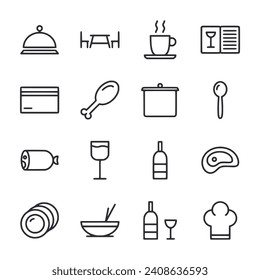 Restaurant icon set vector illustration