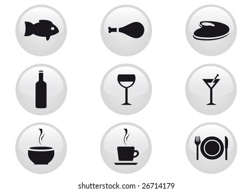 Restaurant  icon set.  Vector illustration.