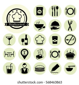 Restaurant icon set.Vector illustration
