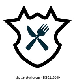 restaurant icon and shield