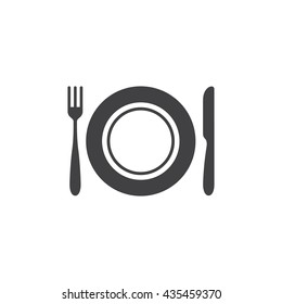 Restaurant Ikone. Mit Löffel, Gabel und Messer signieren