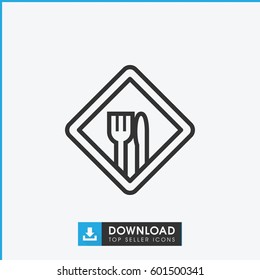 restaurant icon. simple outline restaurant vector icon. on white background.