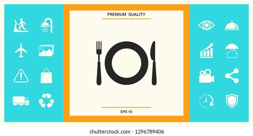 Restaurant icon symbol. Graphic elements for your design