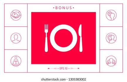Restaurant icon symbol. Graphic elements for your design