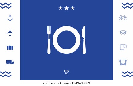 Restaurant icon symbol. Graphic elements for your design