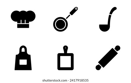 Restaurant icon symbol vector template collection