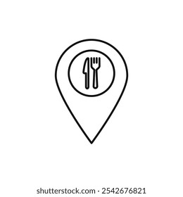 Ícone do restaurante Linha fina isolada