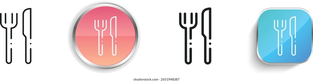 restaurant icon. Thin Linear, Regular and Button Style Design Isolated On White Background