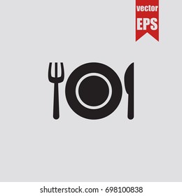 Restaurant icon in trendy isolated on grey background.Vector illustration.