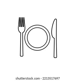 Vector de icono del restaurante. Ilustración. Símbolo o logotipo del café.