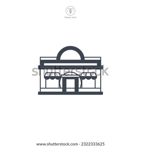 Restaurant icon vector displays a stylized dining establishment, symbolizing food, cuisine, hospitality, service, dining, and gastronomy