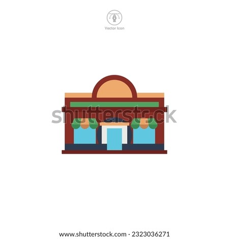 Restaurant icon vector displays a stylized dining establishment, symbolizing food, cuisine, hospitality, service, dining, and gastronomy