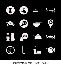 restaurant icon. restaurant vector icons set fast food, pan, room service and soup