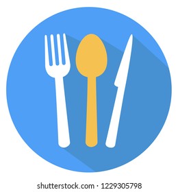 Restaurant icon vector isolated on white background. Restaurant icon in flat style. Template for app, label, logo, menu and web site. Creative art concept, vector illustration