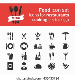 Restaurant Icon Vector Pack. Cooking And Kitchen Icons.