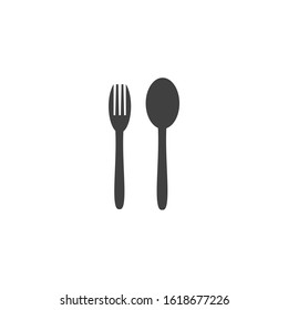 restaurant Icon vector sign isolated for graphic and web design. Fork knife spoon symbol template color editable on white background