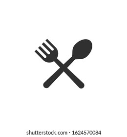 restaurant Icon vector sign isolated for graphic and web design. Fork knife spoon symbol template color editable on white background.