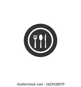 restaurant Icon vector sign isolated for graphic and web design. Fork knife spoon symbol template color editable on white background.
