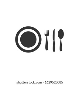 restaurant Icon vector sign isolated for graphic and web design. Fork knife spoon symbol template color editable on white background.
