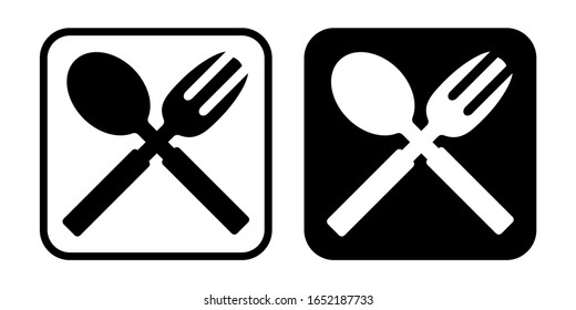 restaurant icon vector silhouette isolated on white background