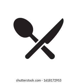Restaurant icon vector. Spoon, Knife icon symbol