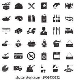 Restaurant Icons. Black Scribble Design. Vector Illustration.