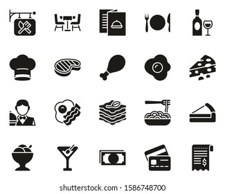 Restaurant Icons Black & White Big Set