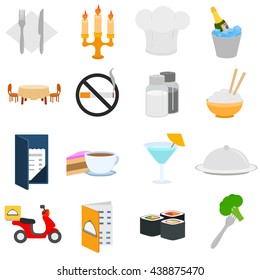 Restaurant icons. Restaurant cafe icon collection