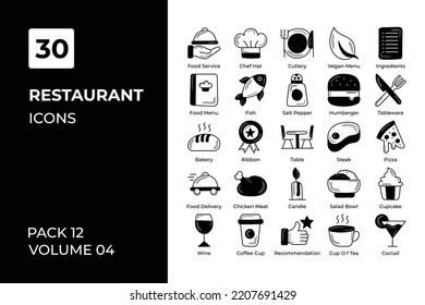 Restaurant icons collection. Set vector line with elements for mobile concepts and web apps. Collection modern icons.