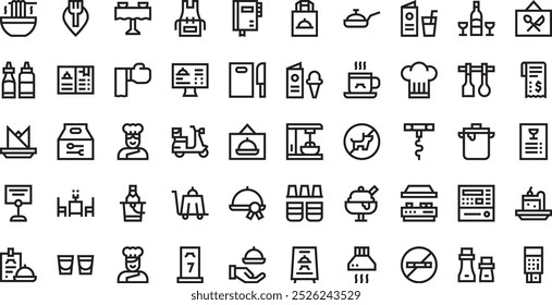 Restaurant icons High-Quality Vector Icons Collection with Editable Stroke. Ideal for Professional and Creative Projects.