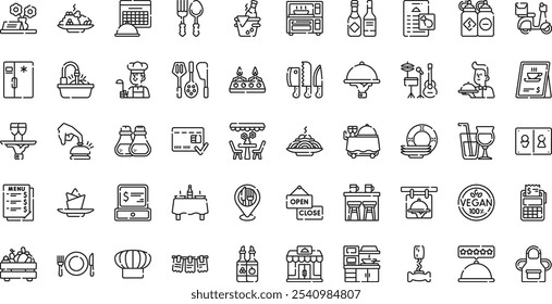 Restaurant icons High-Quality Vector Icons Collection with Editable Stroke. Ideal for Professional and Creative Projects.