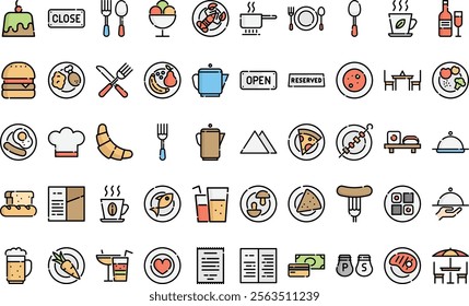 Restaurant icons High-Quality Vector Icons Collection with Editable Stroke. Ideal for Professional and Creative Projects.