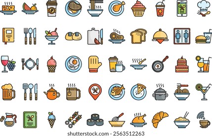 Restaurant icons High-Quality Vector Icons Collection with Editable Stroke. Ideal for Professional and Creative Projects.