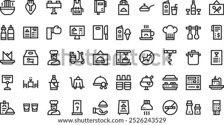 Restaurant icons High-Quality Vector Icons Collection with Editable Stroke. Ideal for Professional and Creative Projects.