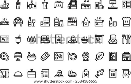 Restaurant icons High-Quality Vector Icons Collection with Editable Stroke. Ideal for Professional and Creative Projects.