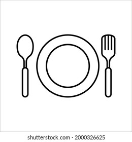 Restaurant icons isolated on white Background. color editable