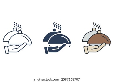 restaurant icons isolated on White Background. Flat style design