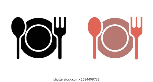Restaurant icons pack in black and colored version