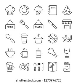 Restaurant Icons Pack Isolated Restaurant Symbols Stock Vector (Royalty ...