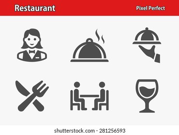 Restaurant Icons. Professional, pixel perfect icons optimized for both large and small resolutions. EPS 8 format.