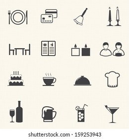  Restaurant icons set. 