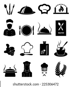 restaurant icons set