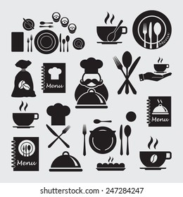 Restaurant icons set
