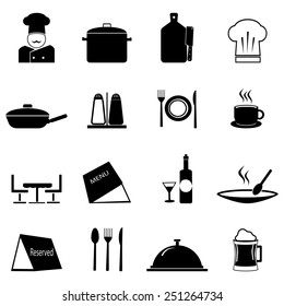 restaurant icons set 