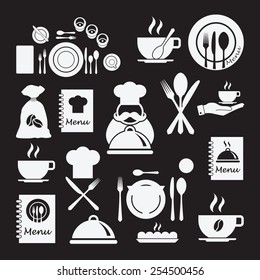 Restaurant icons set.