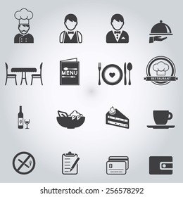 Restaurant icons set