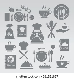 Restaurant icons set